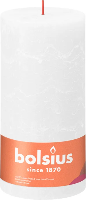 Bolsius dinerkaars Shine wit 125 uur D 10 H 20 cm