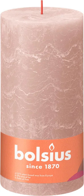 Bolsius stompkaars Shine roze 125 uur D 10 H 20 cm