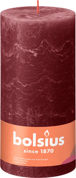 Bolsius dinerkaars Shine rood 125 uur D 10 H 20 cm