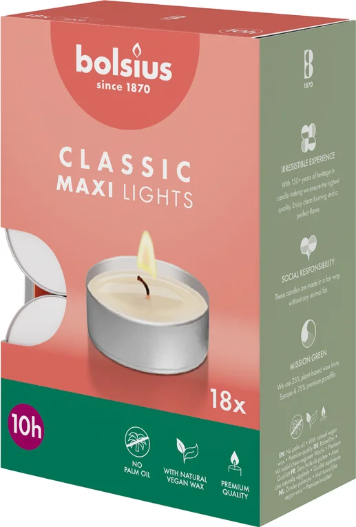Bolsius waxinelicht Classic wit 10 uur D 6 H 2 cm 12 stuks