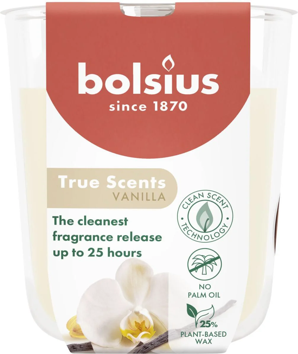 Bolsius geurkaars True Scents Vanille crème 25 uur D 7,3 H 8,1 cm