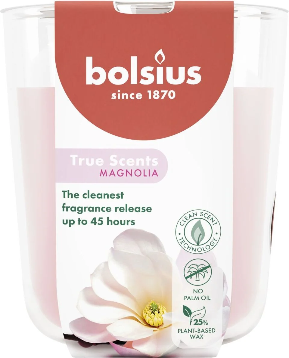 Bolsius geurkaars True Scents Magnolia roze 45 uur D 8,4 H 5,2 cm
