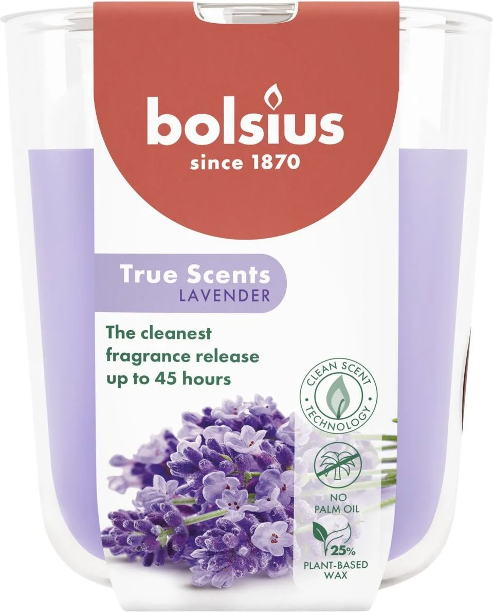 Bolsius geurkaars True Scents Lavender paars 45 uur D 8,4 H 5,2 cm