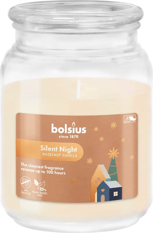 Bolsius geurkaars True Glow Silent Night beige 100 uur D 13,5 H 10 cm