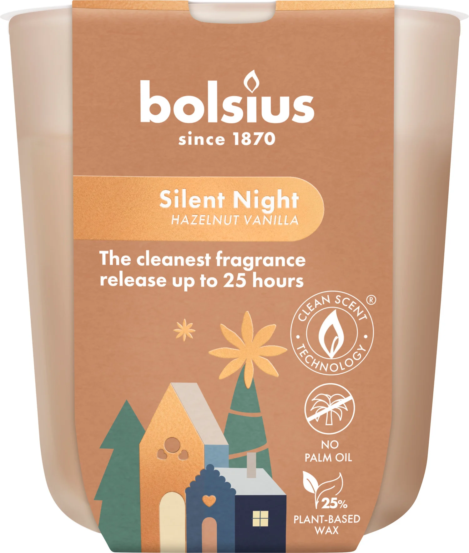 Bolsius geurkaars True Glow Silent Night beige 25 uur D 8,1 H 7,4 cm