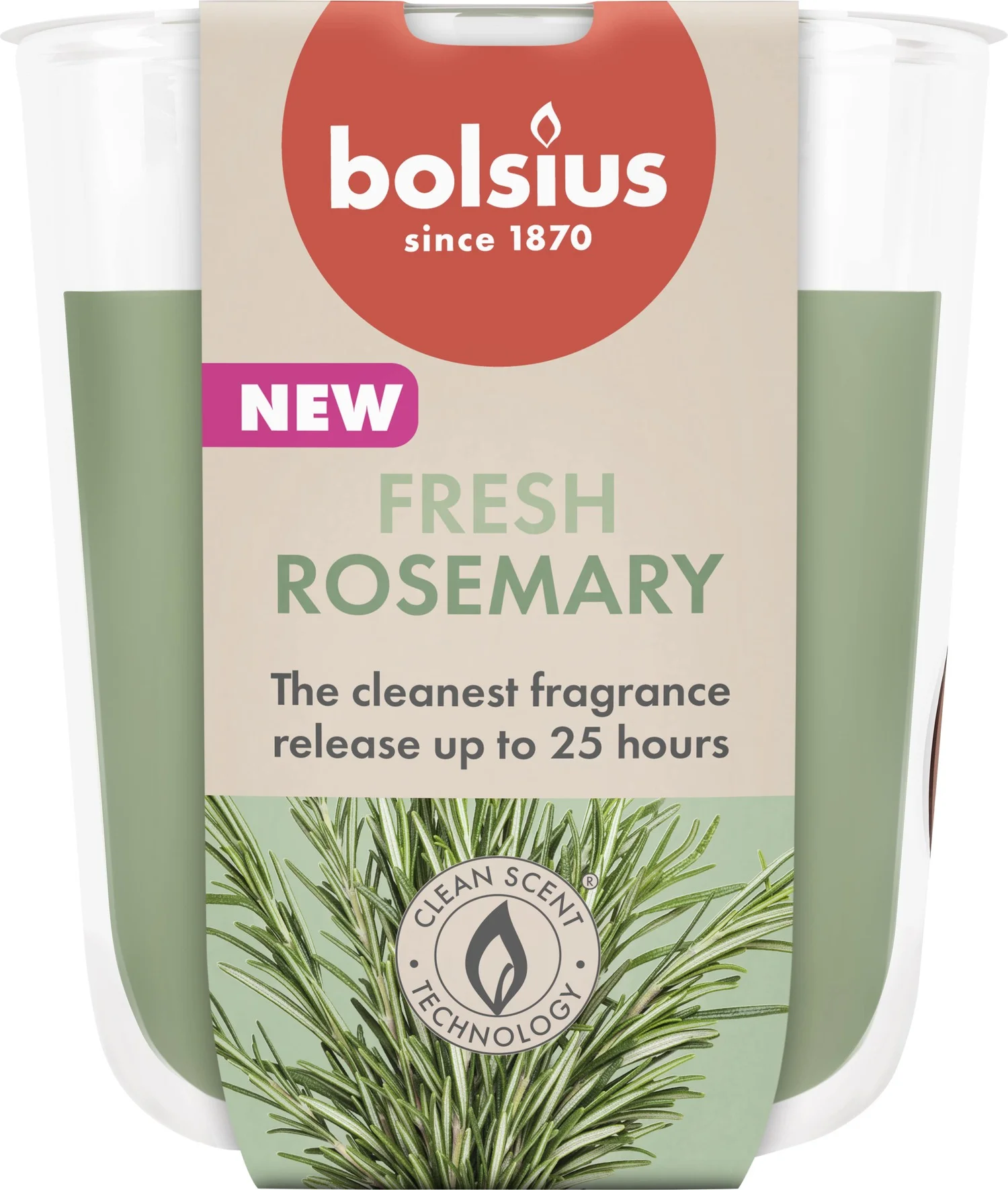 Bolsius geurkaars True Scents Rozemarijn groen 25 uur D 7,3 H 80 cm
