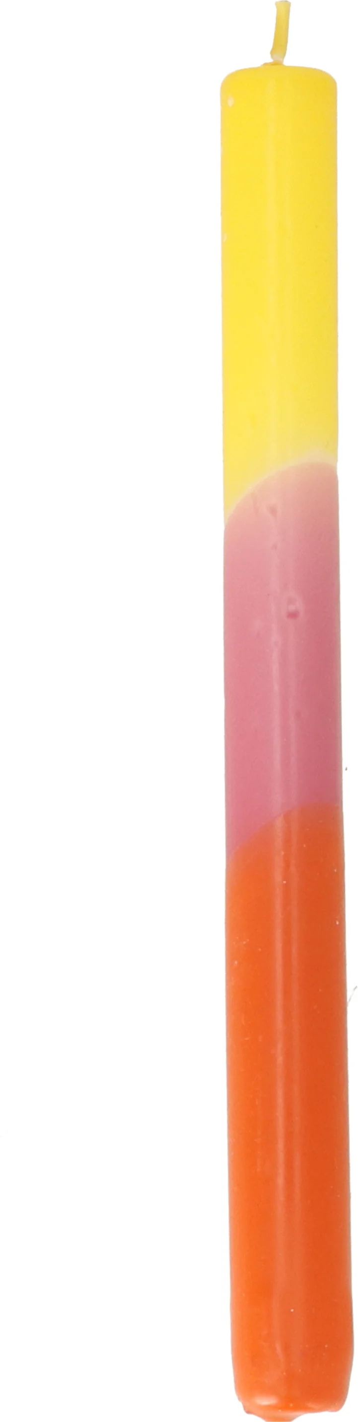 Dinerkaars Triple dipped geel / roze / oranje 7,5 uur D 2,2 H 25 cm