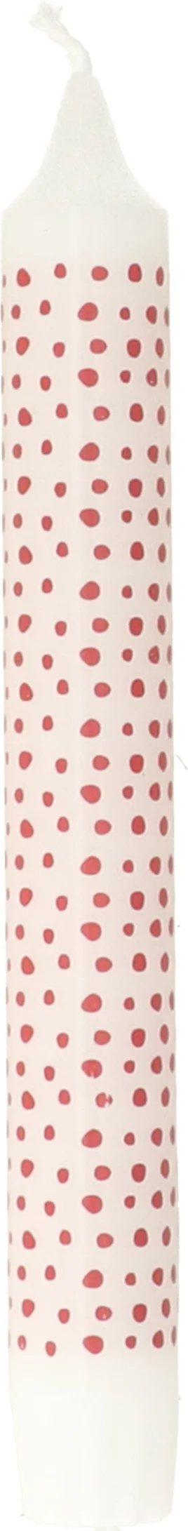 Dinerkaars Dot wit / roze 5 uur D 2,2 H 19 cm