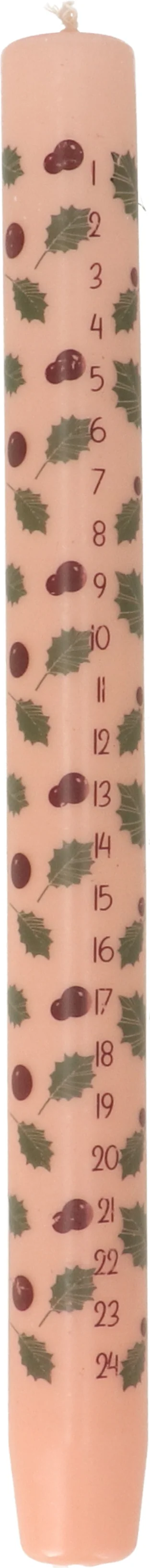 Dinerkaars Advent roze / groen 7,5 uur D 2,7 H 29 cm