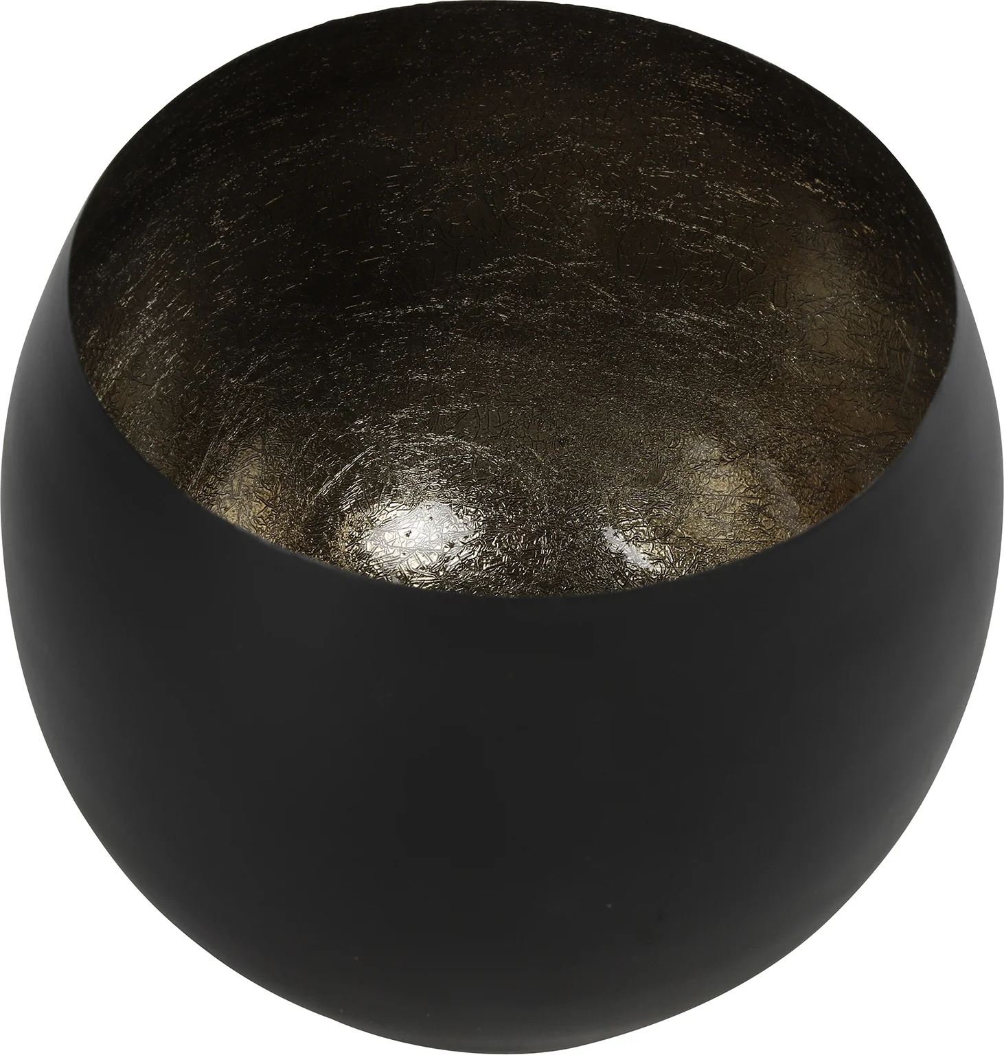 Countryfield waxinelichthouder Eggy zwart D 20 H 20 cm