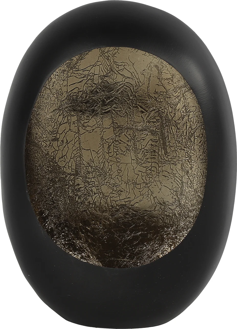 Countryfield waxinelichthouder Eggy zwart 11,5 x 21 x 29 cm