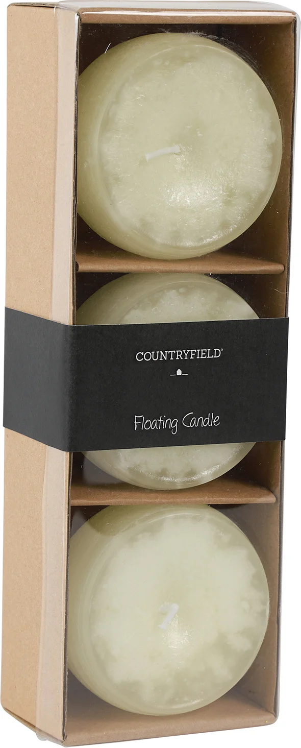 Countryfield drijfkaars Bollie crème 18 uur 3 stuks
