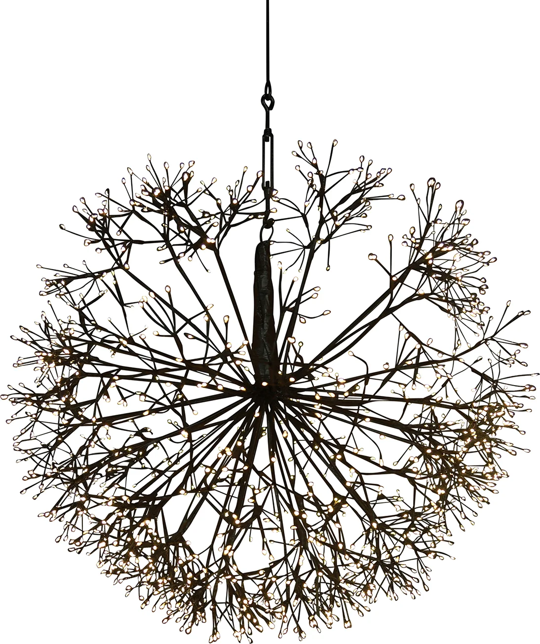 Countryfield cascadeverlichting hangend Apollo zwart met 912 LED lampjes warm wit D 50 cm