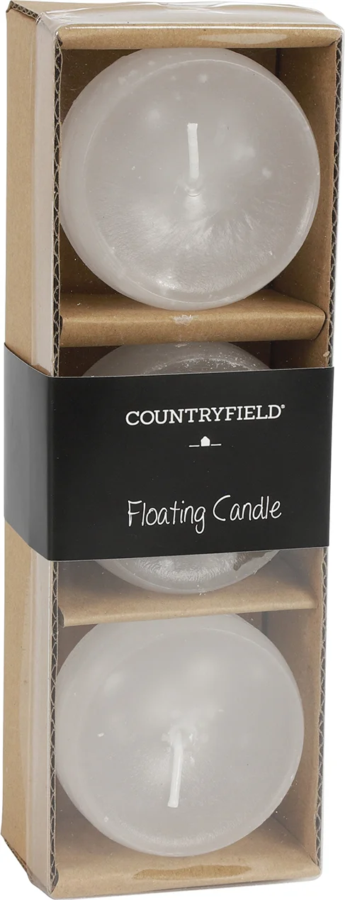 Countryfield drijfkaars Bollie wit 5 uur 3 stuks
