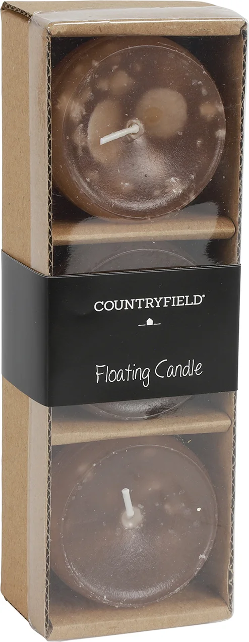 Countryfield drijfkaars Bollie beige 5 uur 3 stuks