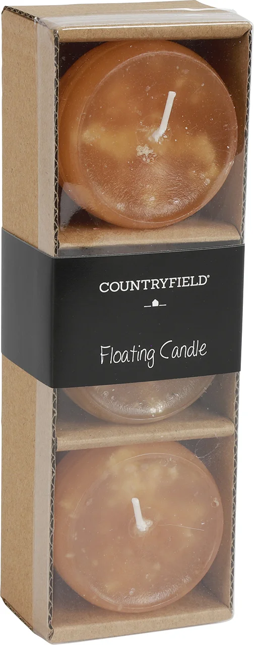 Countryfield drijfkaars Bollie oranje 5 uur 3 stuks