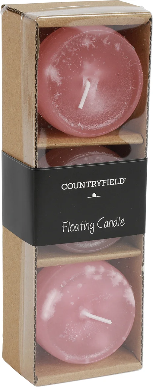 Countryfield drijfkaars Bollie roze 5 uur 3 stuks