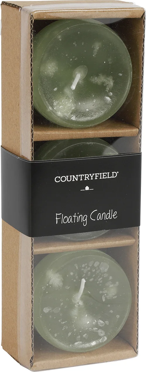 Countryfield drijfkaars Bollie groen 5 uur 3 stuks