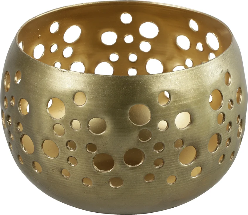 Countryfield waxinelichthouder Cecile goud D 9 H 6 cm