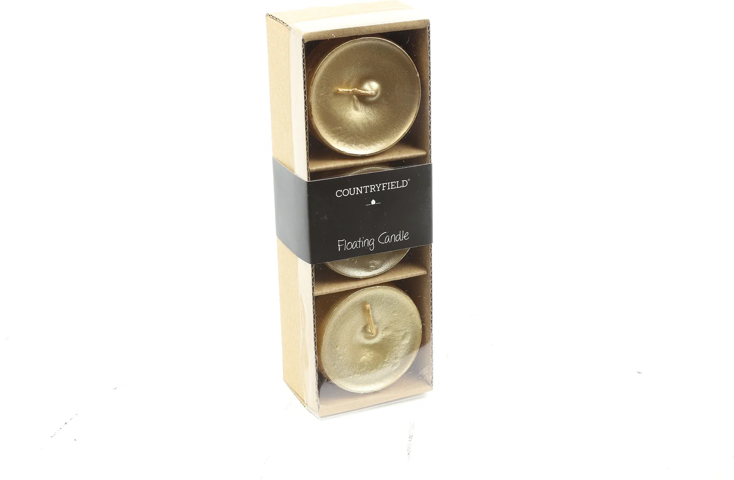Countryfield drijfkaars Bollie goud 5 uur D 5,5 H 4 cm 3 stuks