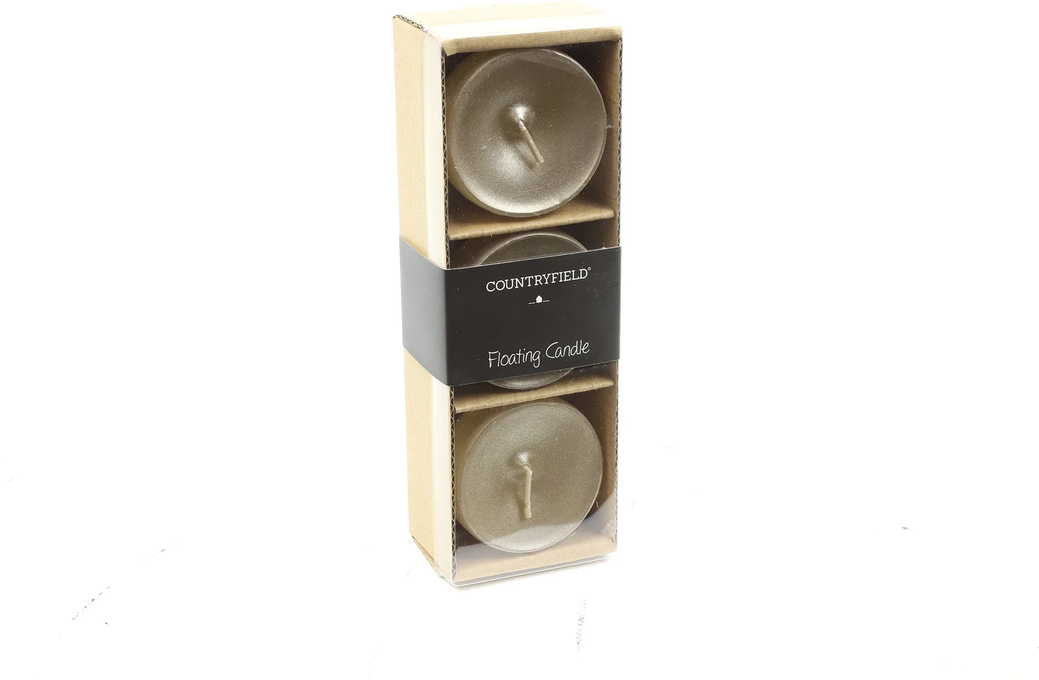 Countryfield drijfkaars Bollie zilver 5 uur D 5,5 H 4 cm 3 stuks