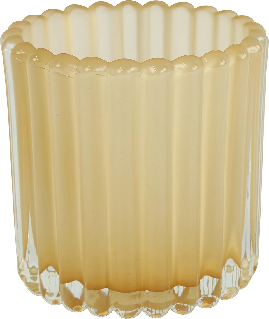 Countryfield waxinelichthouder Wave beige D 7,5 H 7,5 cm