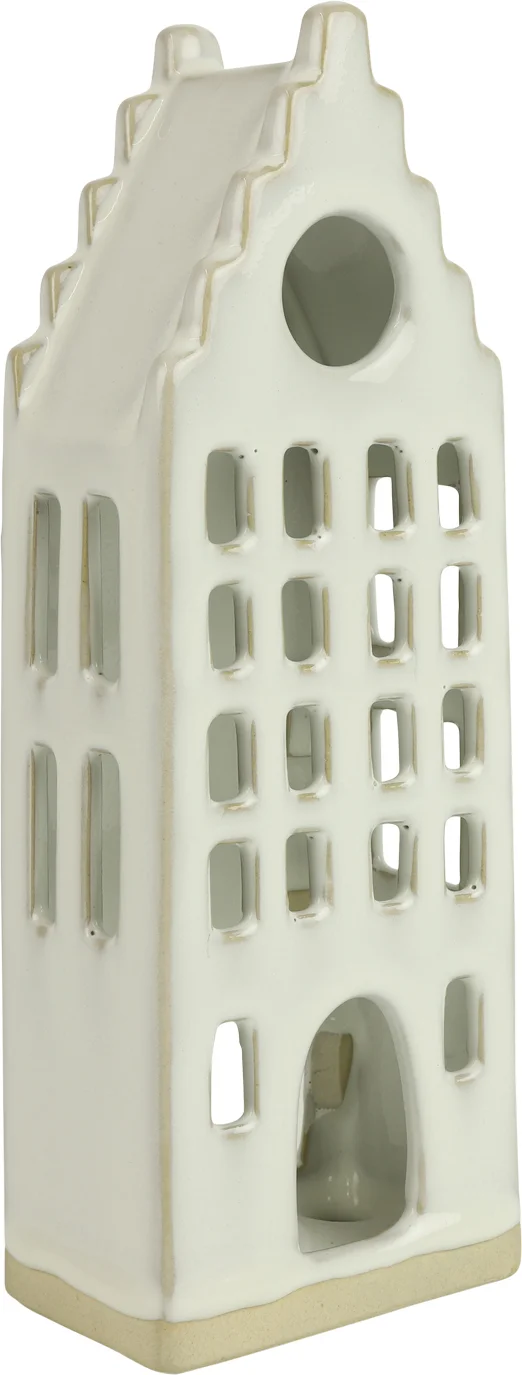 Countryfield waxinelichthouder Wilhelmus wit 8,5 x 8,5 x 23 cm