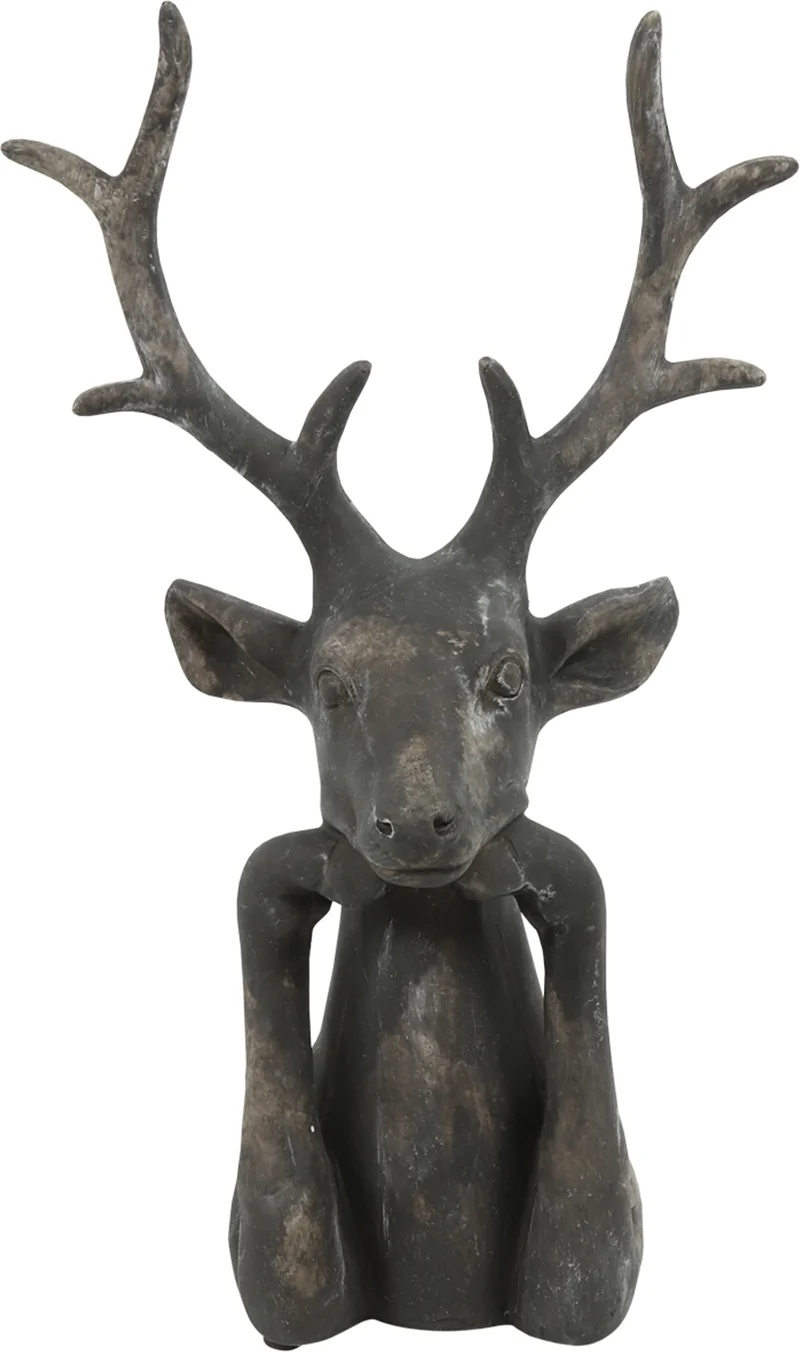 Countryfield kerstfiguur Zen hert bruin 15 x 25,5 x 41 cm