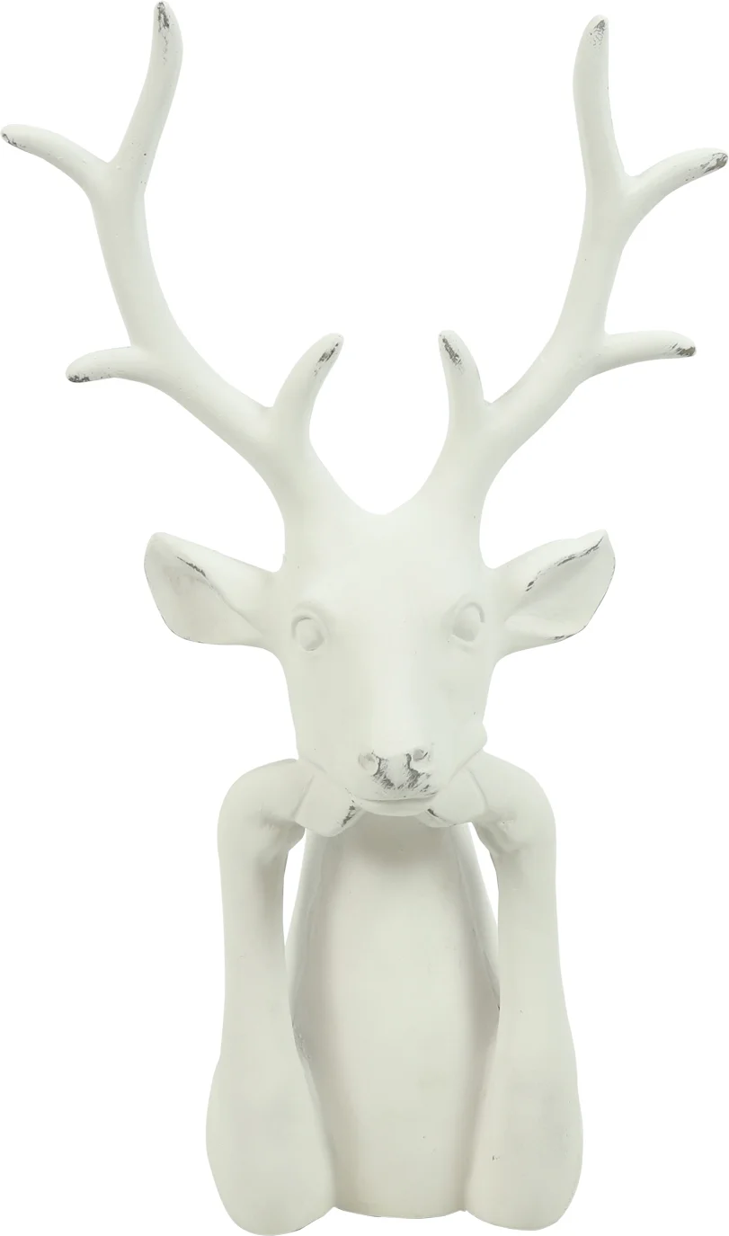 Countryfield kerstfiguur Zen hert wit 15 x 25,5 x 41 cm