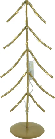 Countryfield kerstfiguur kerstboom Luna goud met 20 lampjes warm wit 7,9 x 12,5 x 30 cm