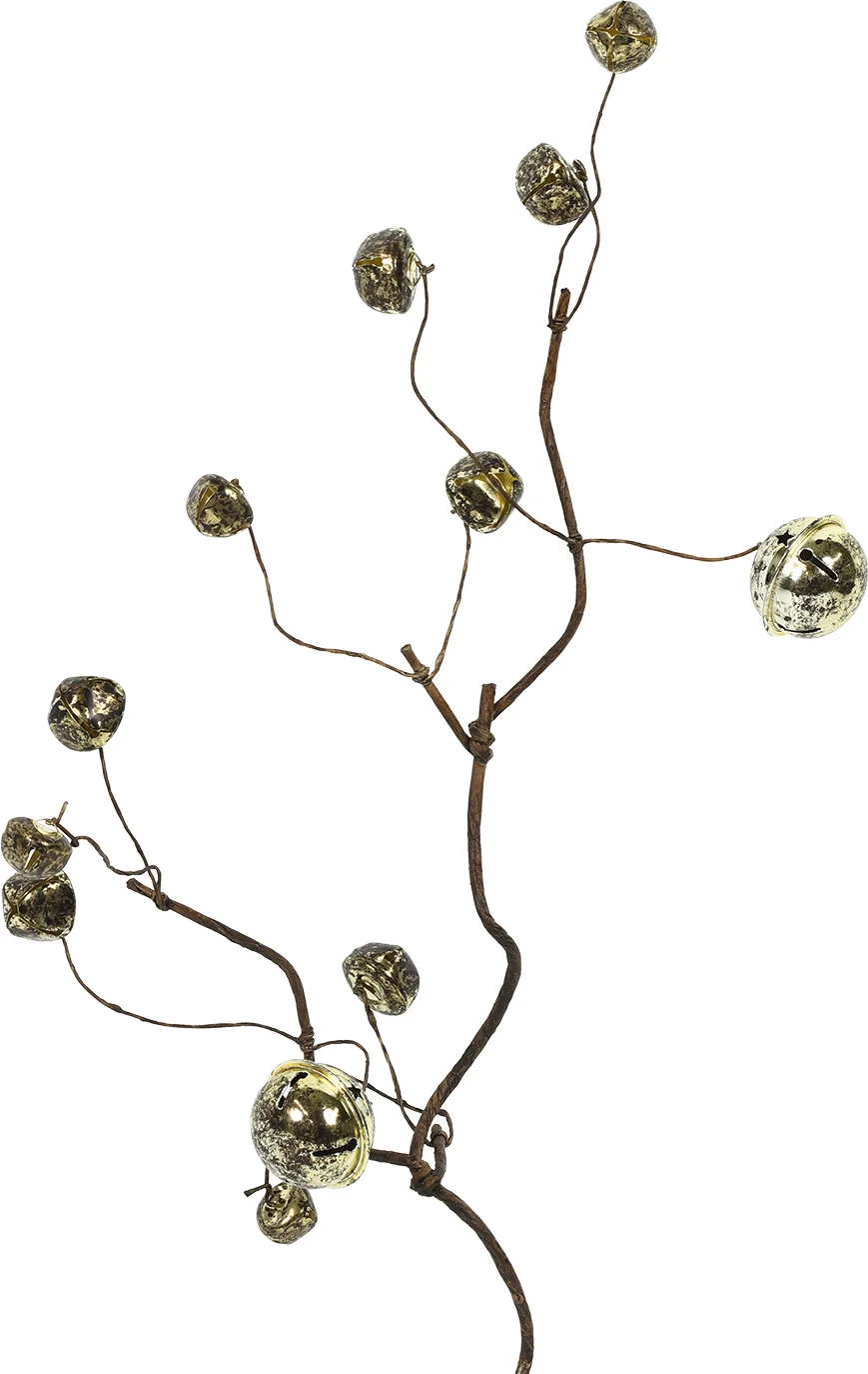Countryfield kersttak met bellen goud L 61 cm