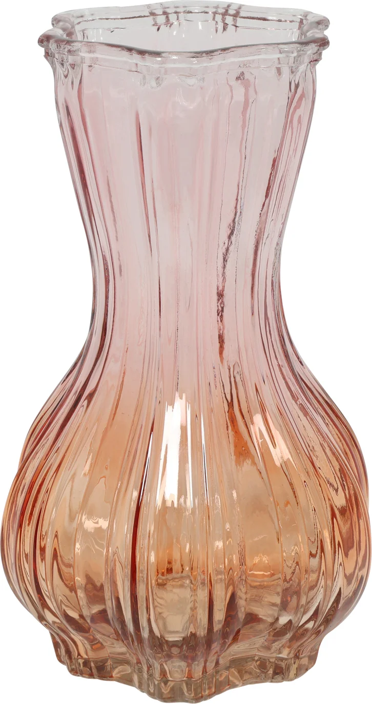 Countryfield fles Malva oranje / roze D 12 H 20,5 cm