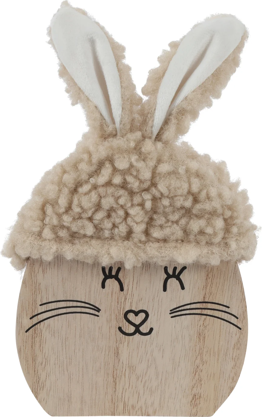 Countryfield paasdecoratie ei met konijnmuts naturel 12 x 2 x 22 cm