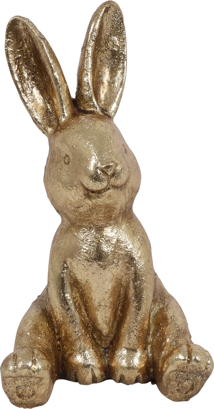 Countryfield paasdecoratie Bunny beeld haas goud 8,1 x 8,7 x 13,8 cm