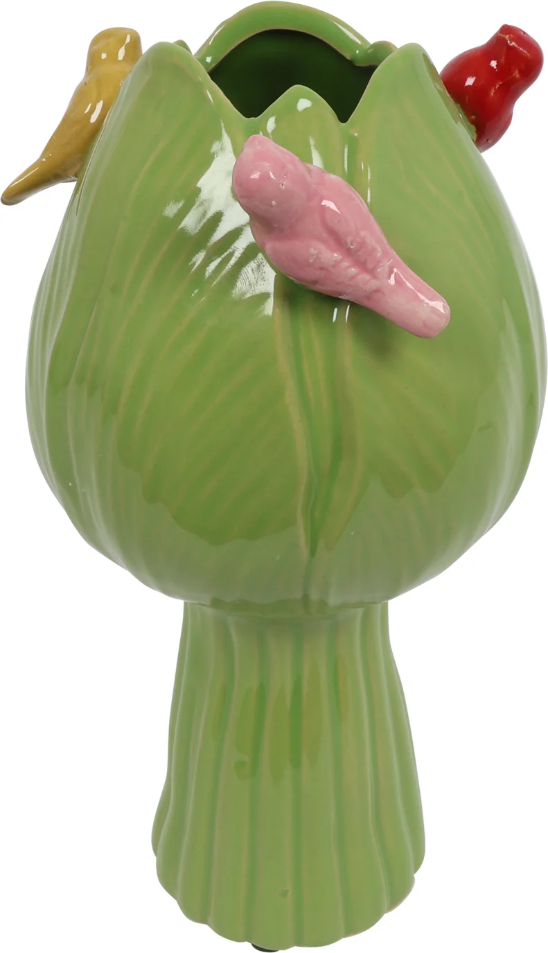 Countryfield vaas Tulip Bird groen D 11 H 22 cm