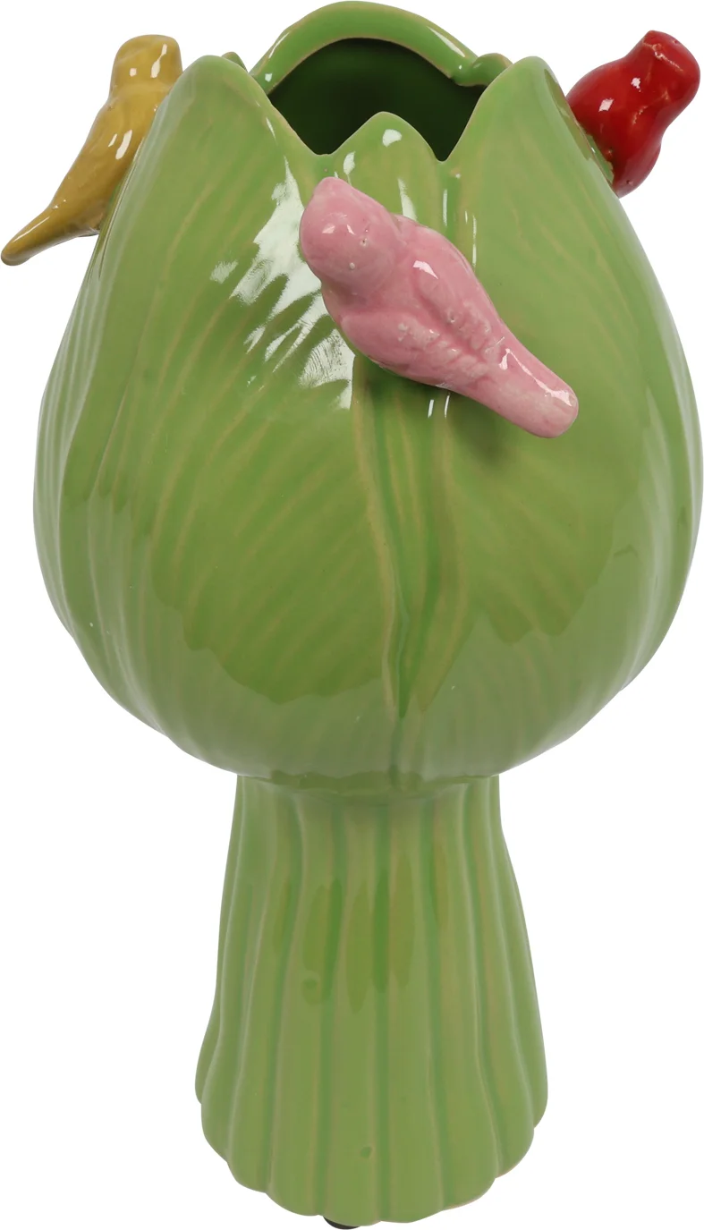 Countryfield vaas Tulip Bird groen D 13 H 28 cm