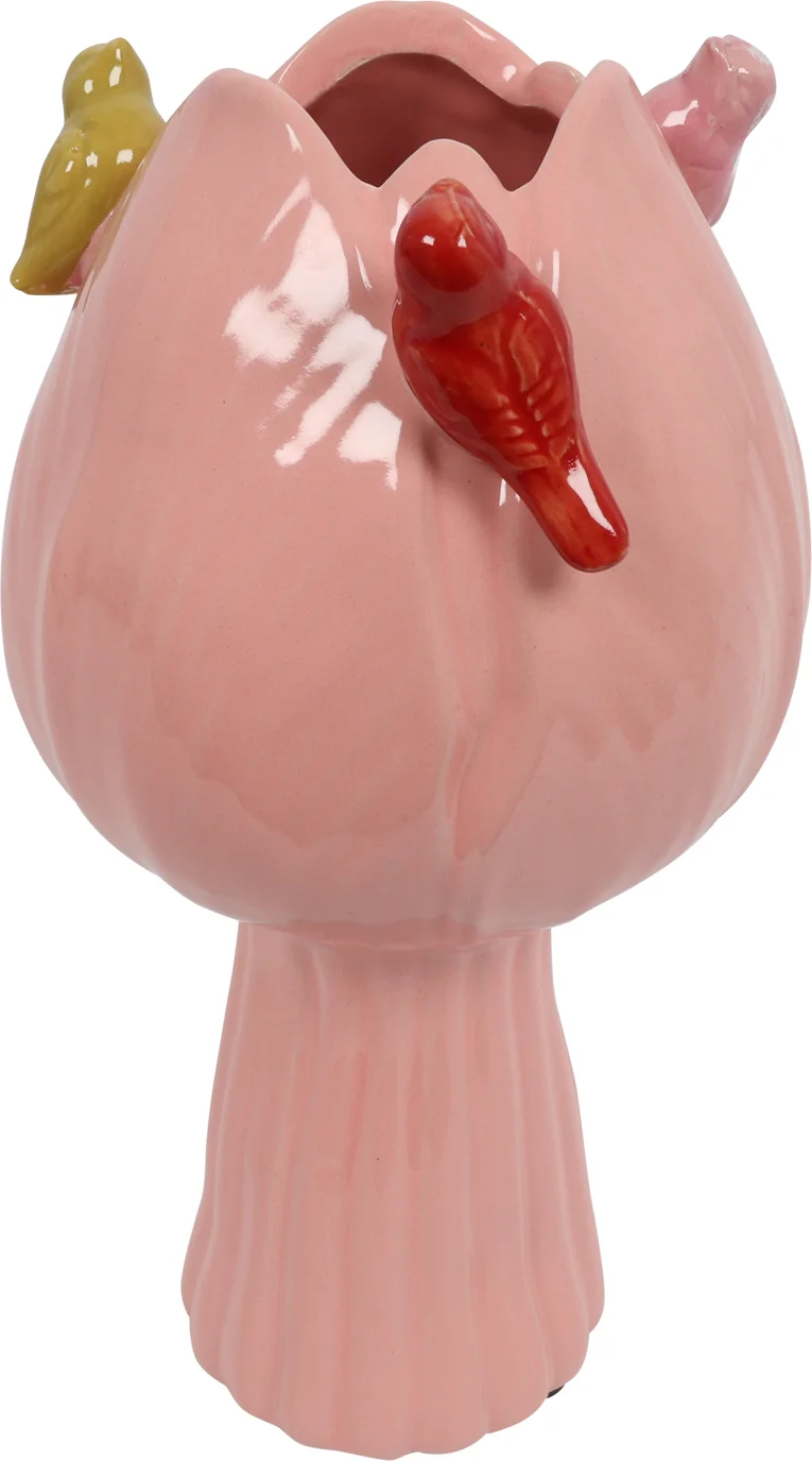 Countryfield vaas Tulip Bird roze D 13 H 28 cm