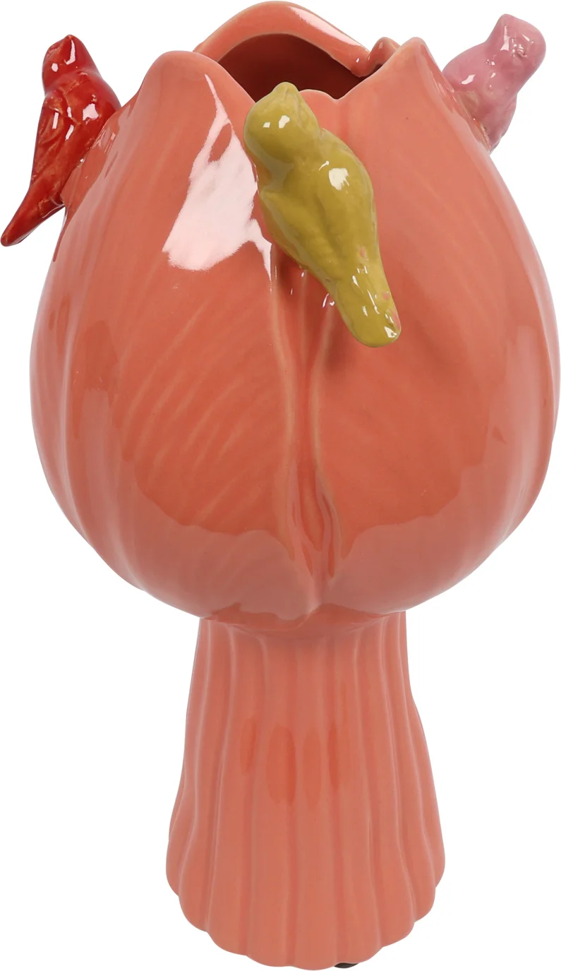 Countryfield vaas Tulip Bird donkerroze D 11 H 22 cm