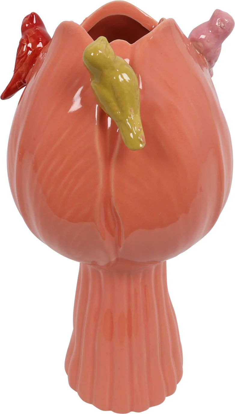Countryfield vaas Tulip Bird donkerroze D 13 H 28 cm