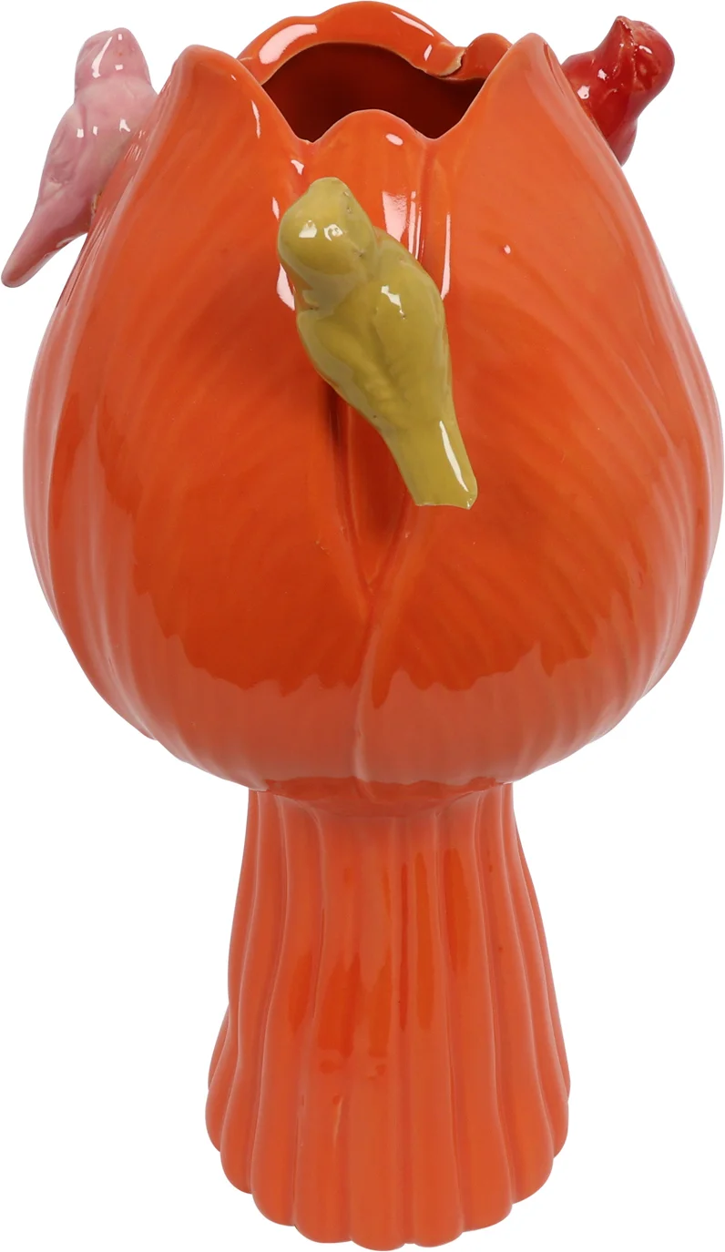 Countryfield vaas Tulip Bird oranje D 11 H 22 cm
