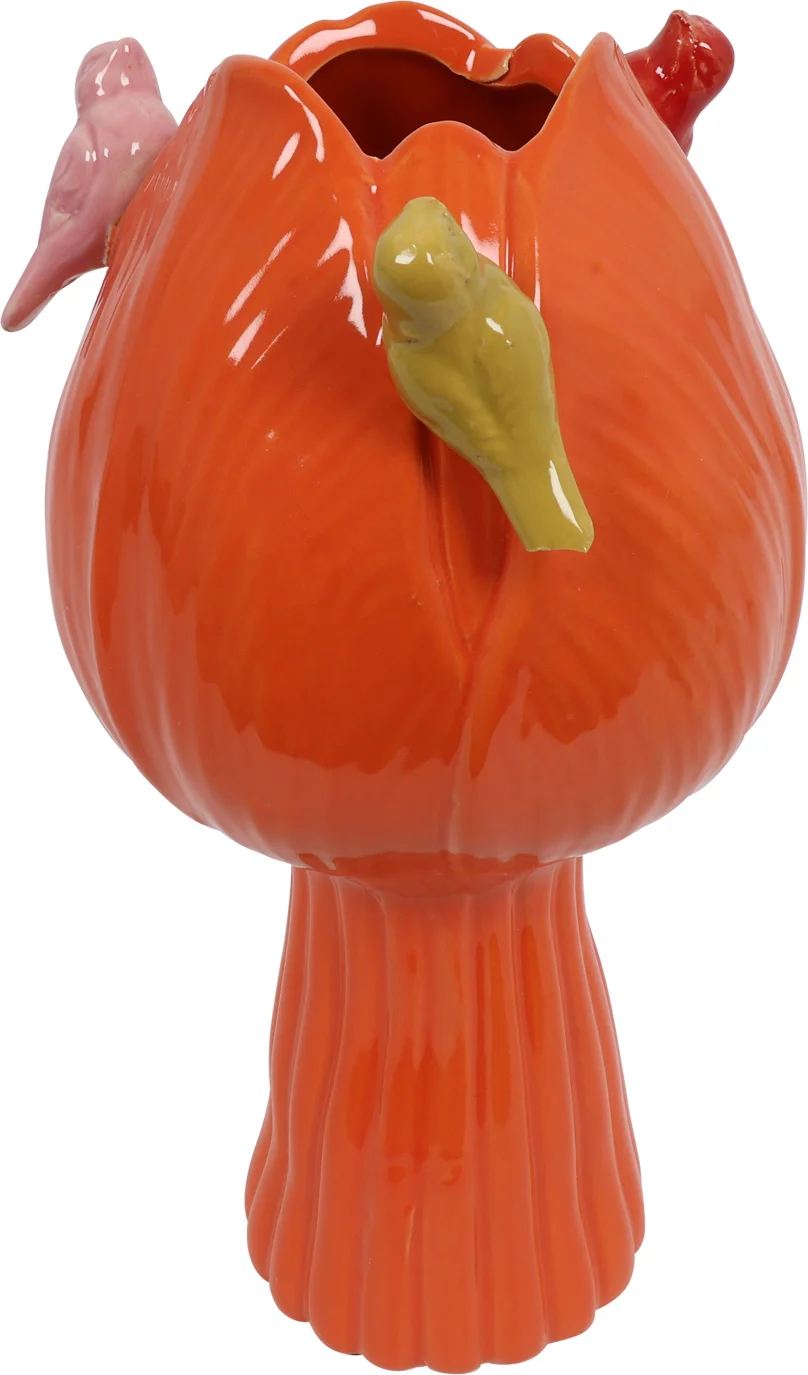 Countryfield vaas Tulip Bird oranje D 13 H 28 cm