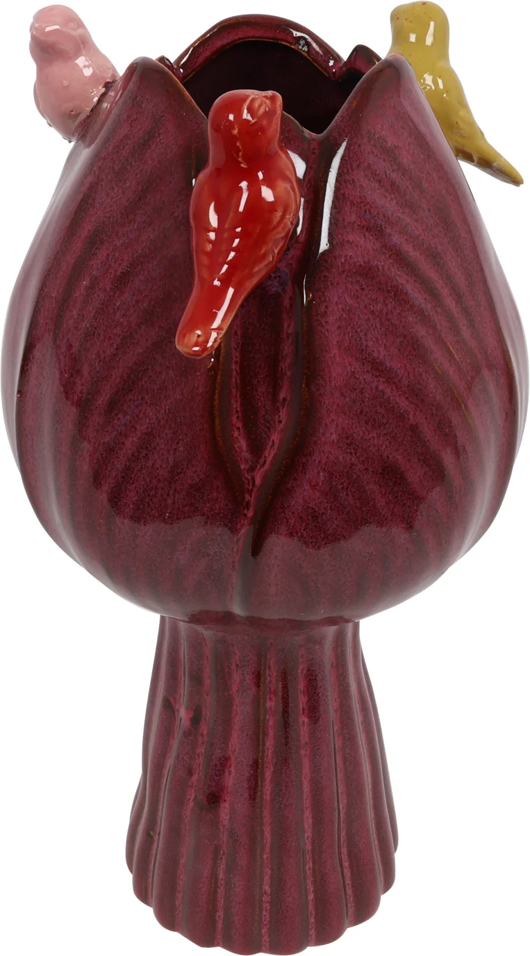 Countryfield vaas Tulip Bird paars D 11 H 22 cm