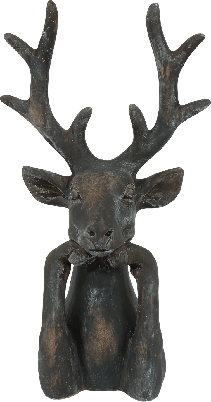 Countryfield kerstfiguur Zen hert bruin 17 x 11,5 x 30,5 cm