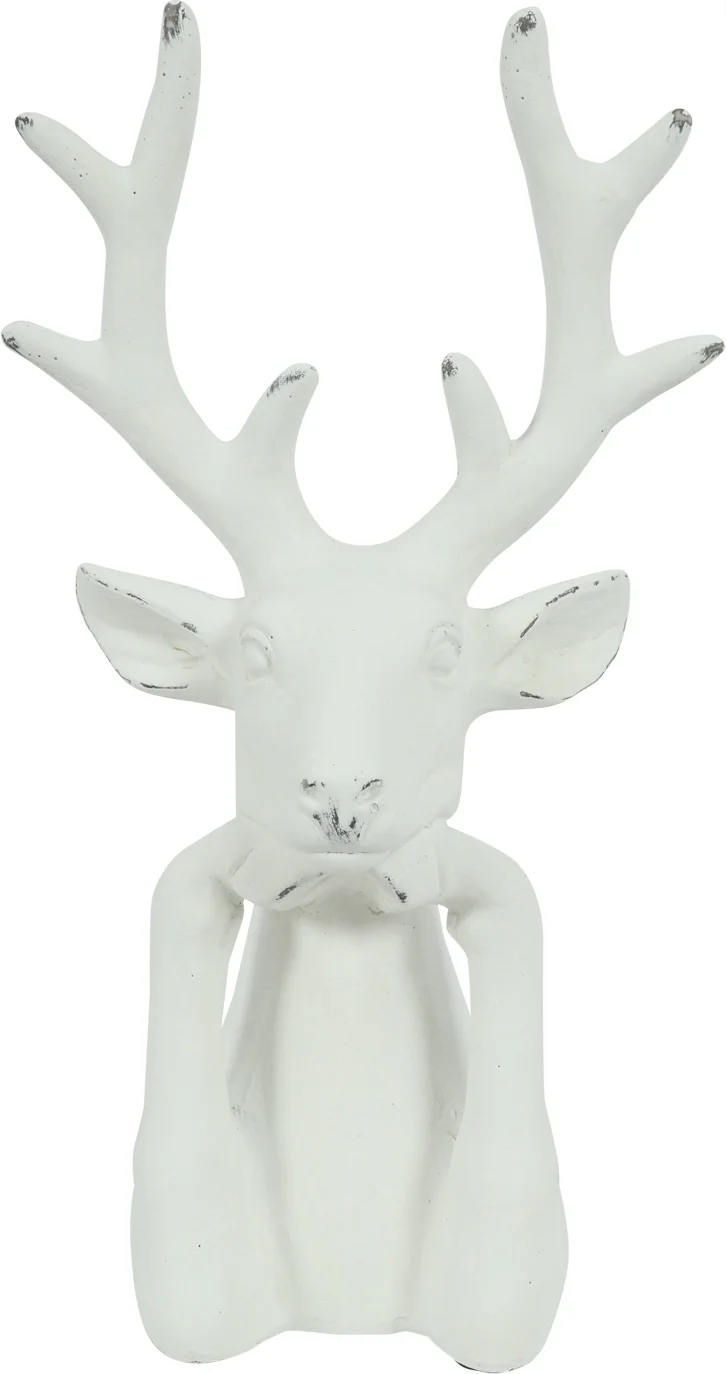 Countryfield kerstfiguur Zen hert wit 17 x 11,5 x 30,5 cm