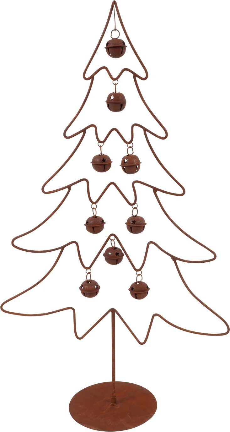 Countryfield kerstboom met ballen bruin 32 x 13 x 55,5 cm