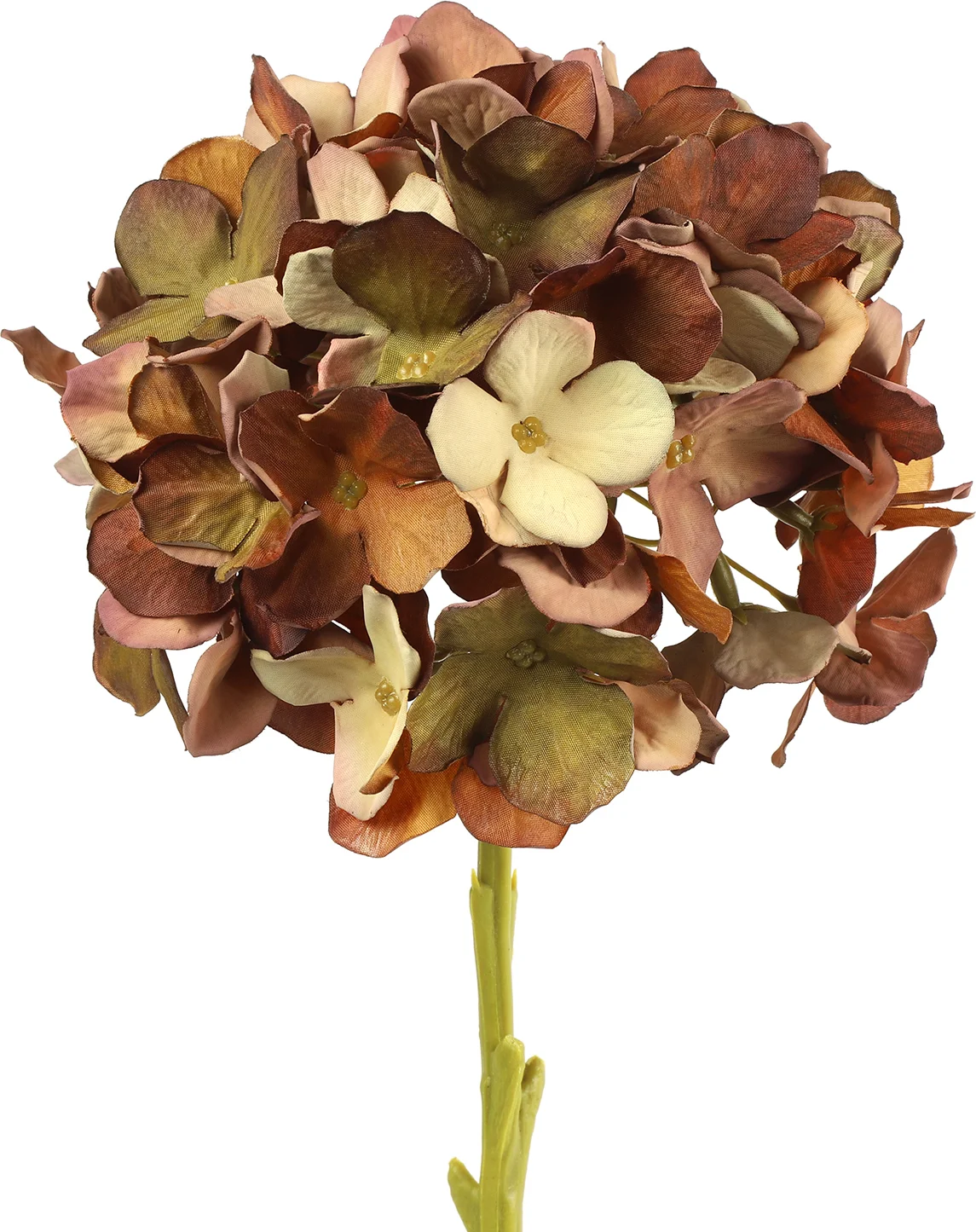 Countryfield kunstbloem Hortensia bruin H 47 cm