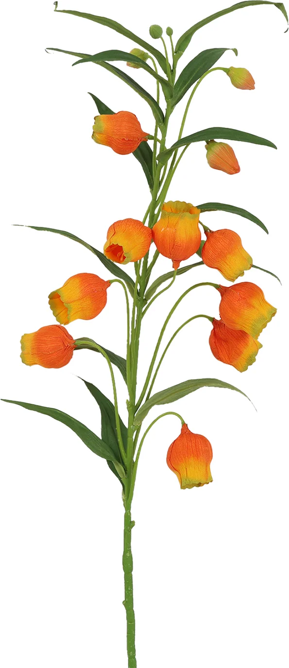 Countryfield kunstbloem Chinese lantaarn oranje H 77 cm