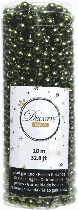 Decoris kralenslinger groen 0,8 x 0,8 x 1000 cm