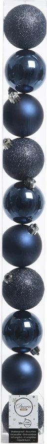 Decoris kerstbal blauw D 6 cm 10 stuks
