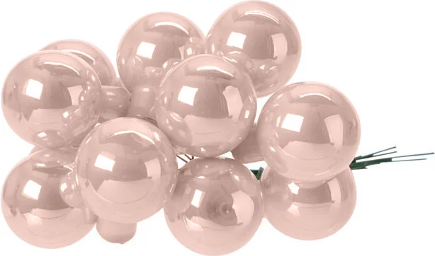 Decoris kerstballen kerststukje roze D 2,5 cm
